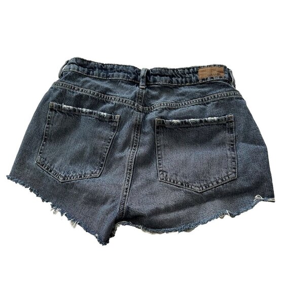 Garage Denim Festival Distressed Women's High Waist Blue Jean Shorts Size 7 - Picture 2 of 7